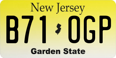 NJ license plate B71OGP