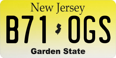 NJ license plate B71OGS
