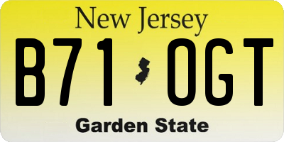 NJ license plate B71OGT