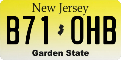 NJ license plate B71OHB
