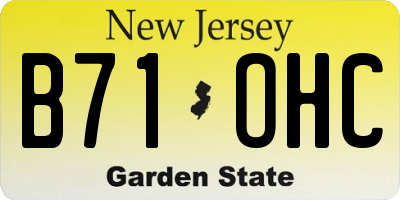 NJ license plate B71OHC