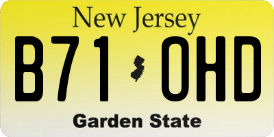 NJ license plate B71OHD