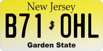NJ license plate B71OHL