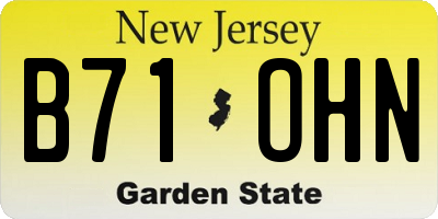 NJ license plate B71OHN