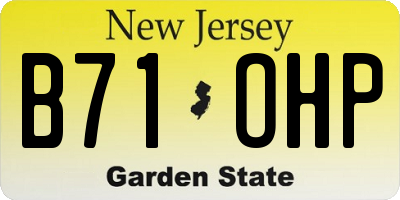 NJ license plate B71OHP
