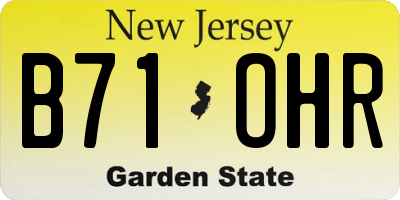 NJ license plate B71OHR