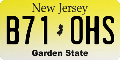 NJ license plate B71OHS