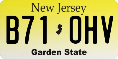 NJ license plate B71OHV