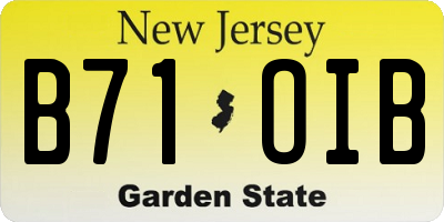 NJ license plate B71OIB