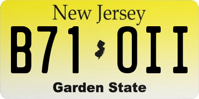 NJ license plate B71OII