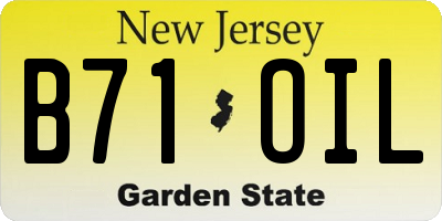 NJ license plate B71OIL