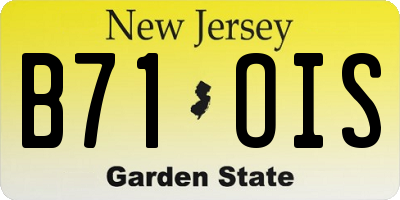 NJ license plate B71OIS