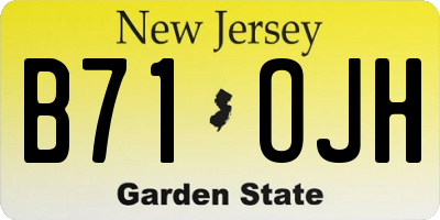 NJ license plate B71OJH