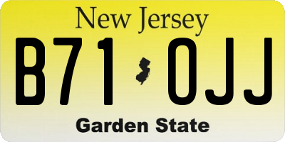 NJ license plate B71OJJ
