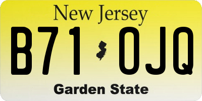 NJ license plate B71OJQ