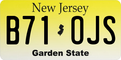 NJ license plate B71OJS