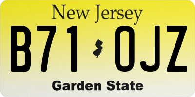 NJ license plate B71OJZ