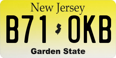 NJ license plate B71OKB