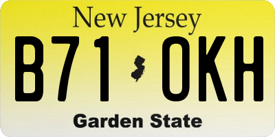 NJ license plate B71OKH