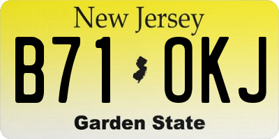 NJ license plate B71OKJ