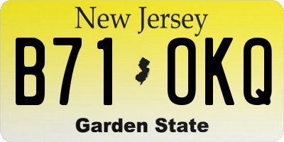 NJ license plate B71OKQ