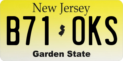 NJ license plate B71OKS