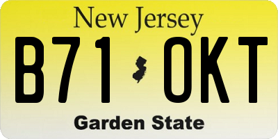 NJ license plate B71OKT