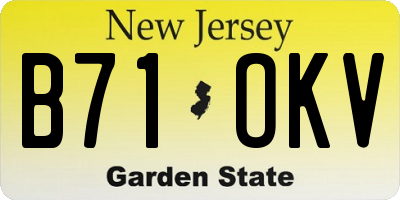 NJ license plate B71OKV