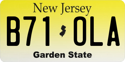 NJ license plate B71OLA