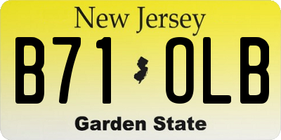 NJ license plate B71OLB