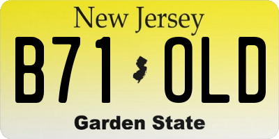 NJ license plate B71OLD