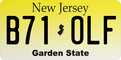 NJ license plate B71OLF