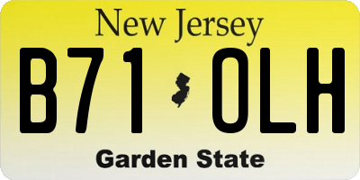 NJ license plate B71OLH