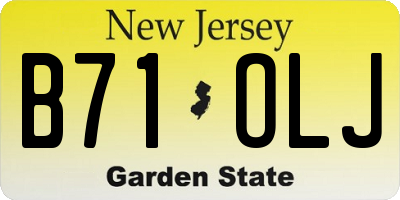 NJ license plate B71OLJ
