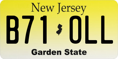 NJ license plate B71OLL