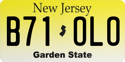 NJ license plate B71OLO