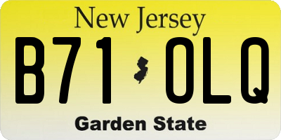 NJ license plate B71OLQ