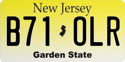 NJ license plate B71OLR