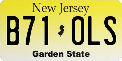 NJ license plate B71OLS