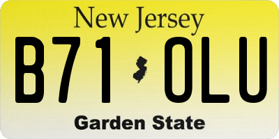 NJ license plate B71OLU