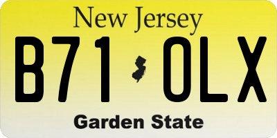NJ license plate B71OLX