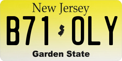 NJ license plate B71OLY