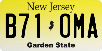 NJ license plate B71OMA