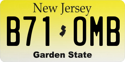 NJ license plate B71OMB