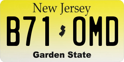 NJ license plate B71OMD