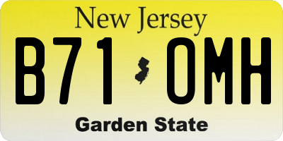 NJ license plate B71OMH