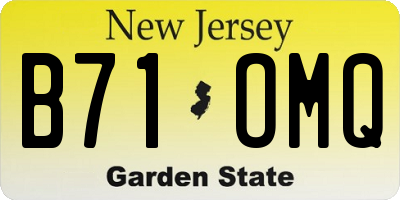 NJ license plate B71OMQ