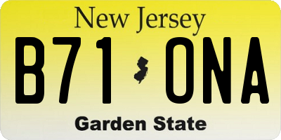 NJ license plate B71ONA