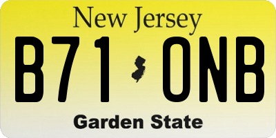 NJ license plate B71ONB