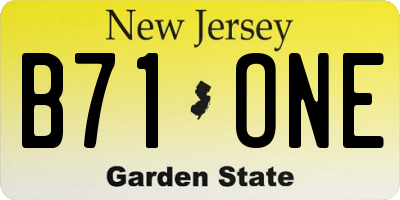 NJ license plate B71ONE